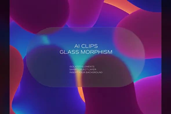 Glass Morphism Blobs UI Mockup