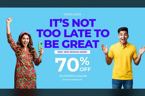 Vibrant Fashion Mega Sale Ad Template