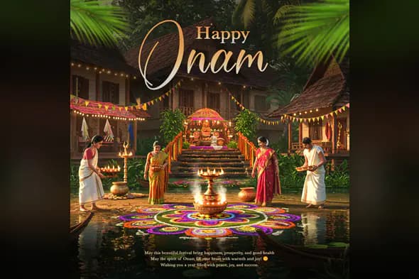 Happy Onam Traditional Kerala Family Celebrations template