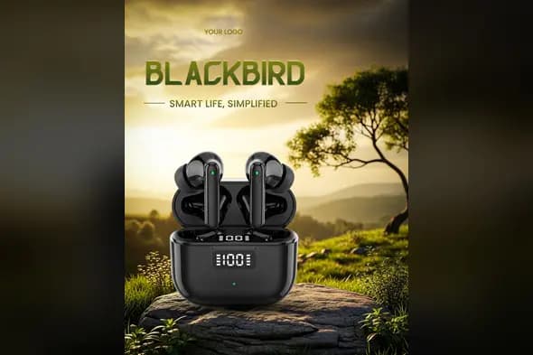 Premium Wireless Earbuds Advertisement Template