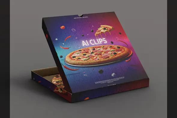 Pizza Box Packaging Mockup