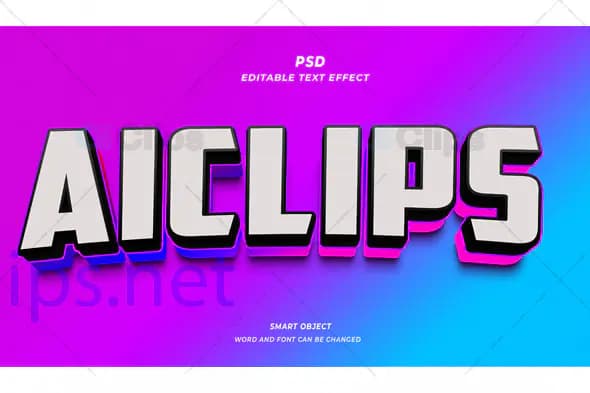 3D Bold Text Effect PSD