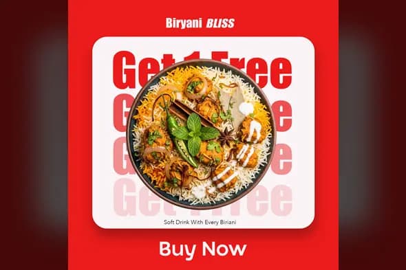 Savory Biryani Ad Template for Socials