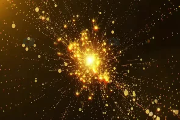 Exploding Golden Particles - Festive Celebration Motion Graphic