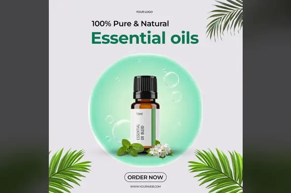 Organic Essential Oils Ad Template