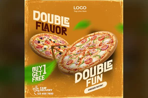 Retro Pizza Promotion Template
