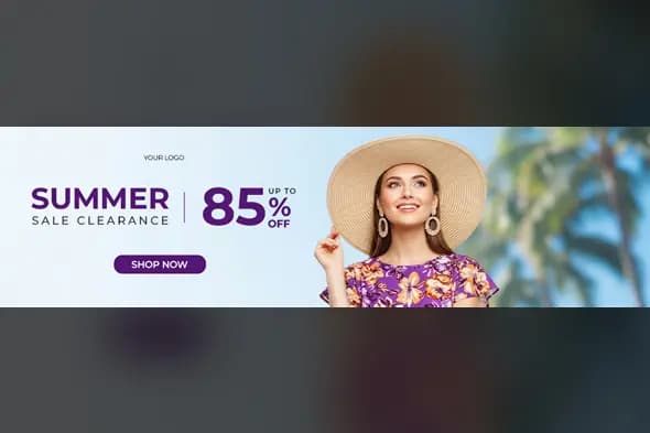Summer Fashion Clearance Banner Template