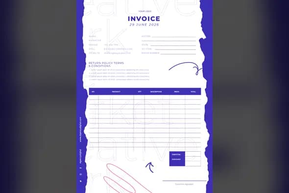 Creative Agency Invoice Template with Purple Accents