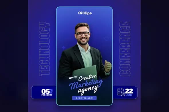 Creative Marketing Agency Professional Portrait Template