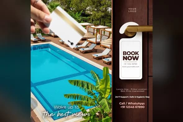 Luxury Resort Booking Ad Template