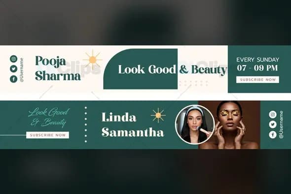 Beauty & Skincare YouTube Channel Banner Templates