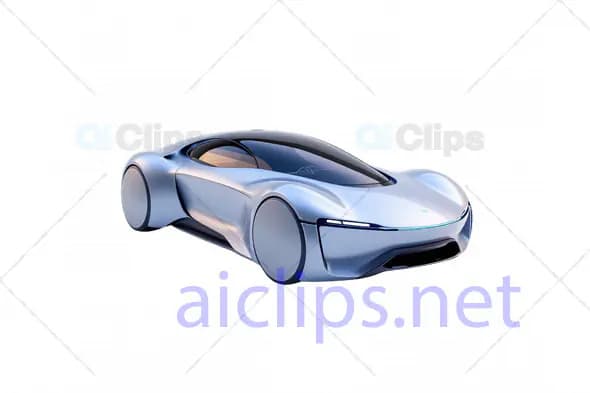 Sleek Futuristic Blue Electric Car - 3D Model
