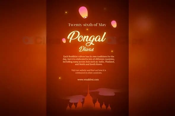 Pongal Divas Festival Poster PSD Template