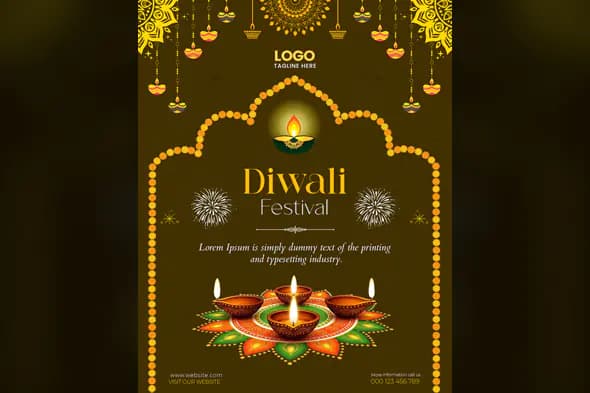 Elegant Diwali Festival Invitation Template