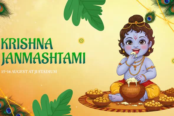 Krishna Janmashtami Event Poster Template