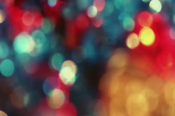 Vibrant Red, Blue, and Yellow Bokeh Lights for Festive Motion Graphics