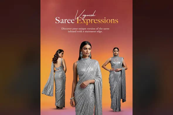 Glamorous Silver Saree Showcase