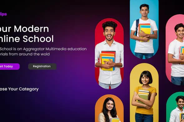 Modern Online School Landing Page Template
