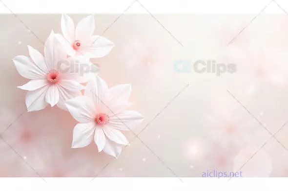 Soft White Blossoms on Pastel Background