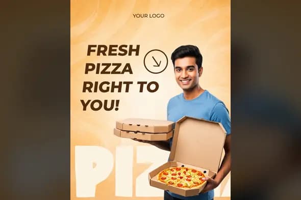 Pizzeria Delivery Ad Social Media Template