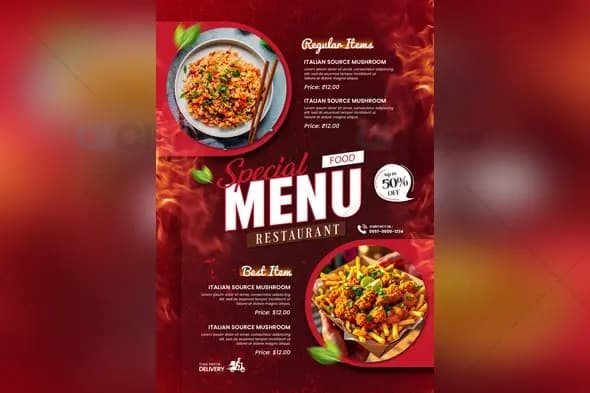 Special Food Menu PSD Template