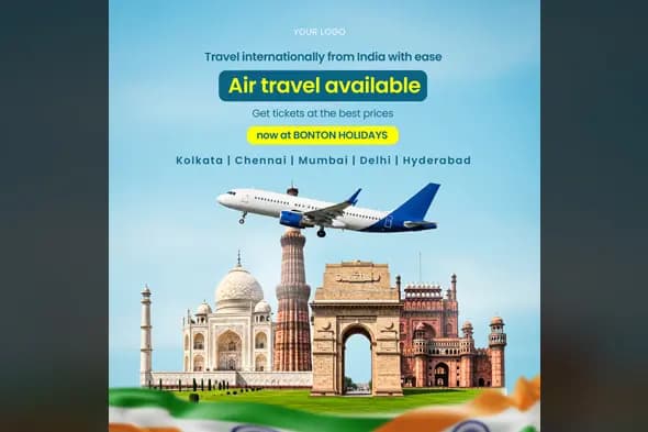 International Air Travel from India Social Media Post