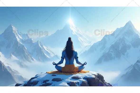 Lord Shiva Meditating in the Himalayan Mountains