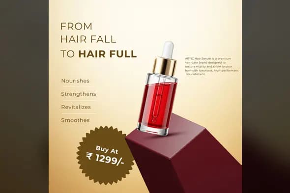 Luxury Hair Care Serum Ad Template