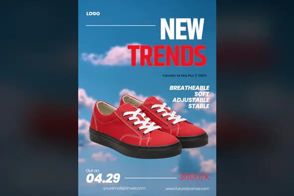 Futuristic Sneaker Launch Promo Template