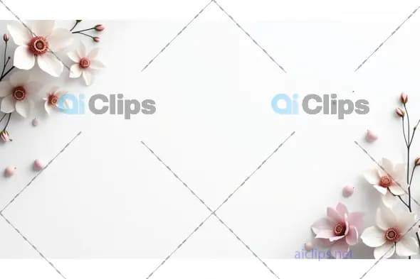 Elegant Floral Border with Soft Pink and White Flowers