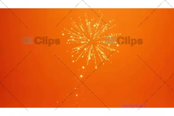 Golden Firework Burst on Orange Background