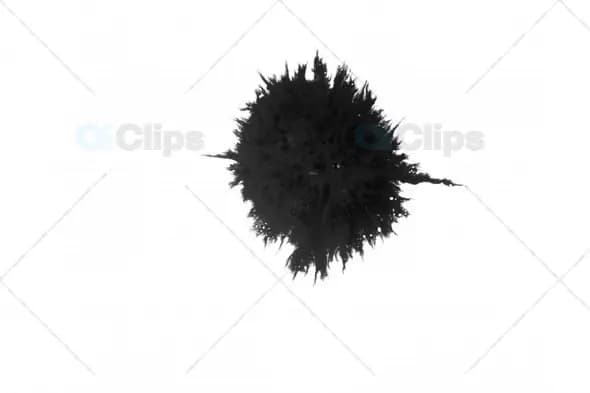 Abstract Black Ink Splatter on White Background
