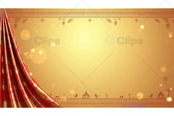 Traditional Indian Wedding Invitation Background with Red Silk Saree