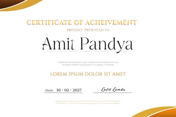 Golden Wave Achievement Certificate