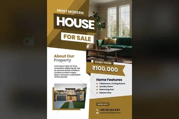 Modern House For Sale Real Estate Flyer Template