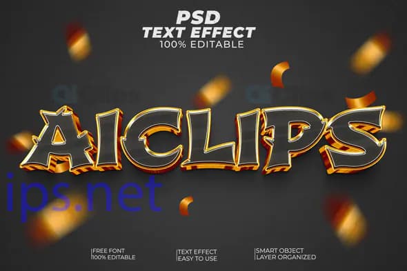 Metallic Gold Text Effect PSD