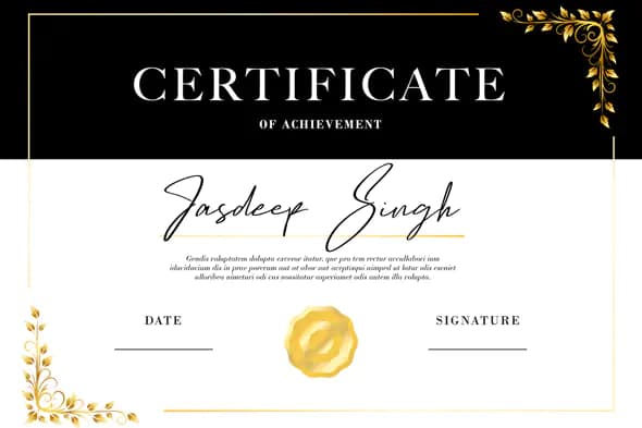 Elegant Black and Gold Certificate Template