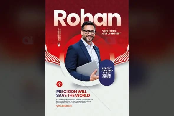 Professional Business Campaign Poster Template with Red Theme