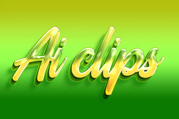 3D Ai Clips Yellow & Green Text Effect Template