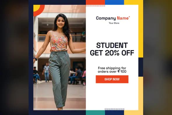 Student Discount Fashion Promo Template