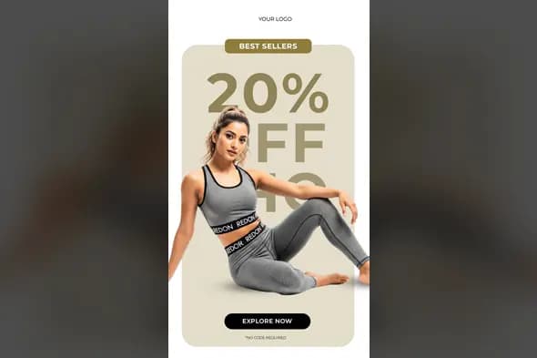 Modern Activewear Sale Story Template