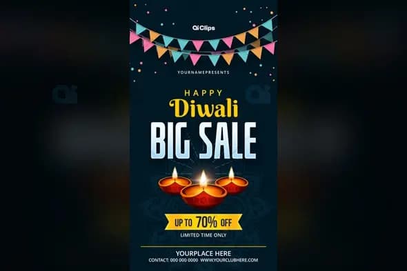 Diwali Big Sale Flyer PSD Template