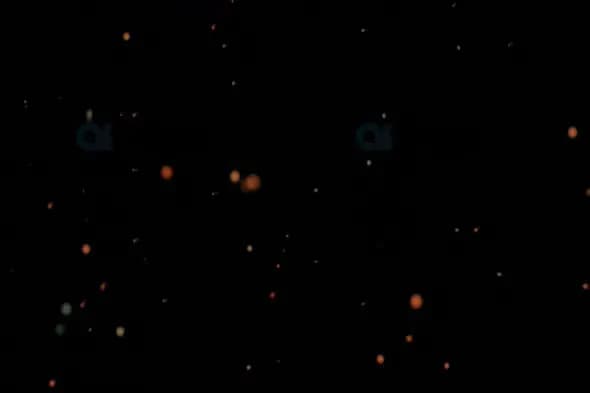 Glowing Orange Embers Particle Overlay on Dark Background