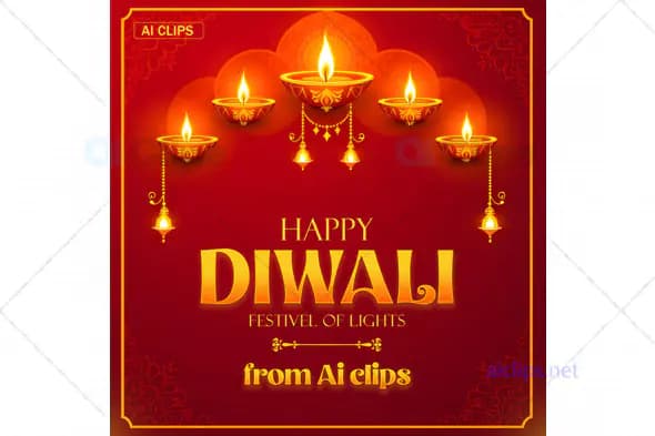 Happy Diwali Greeting Card PSD Template
