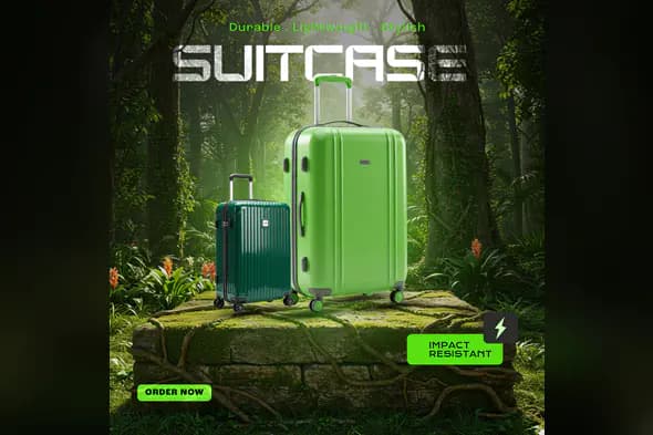 Eco-Friendly Luggage Ad Template