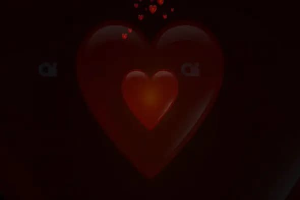 Glowing Heart Animation with Floating Particles