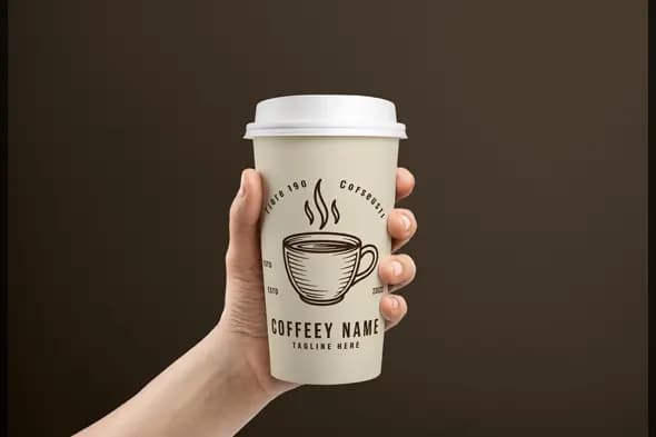 Coffee Cup Mockup  and Holding Takeaway Cup