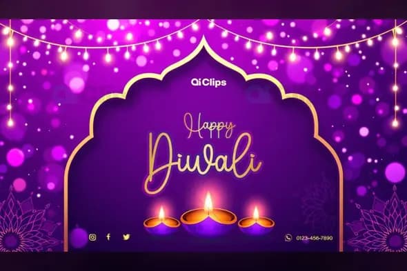 Elegant Happy Diwali Flyer PSD Template