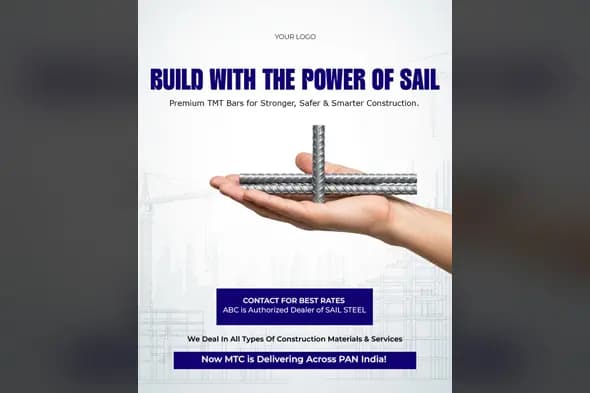 Steel TMT Bars Promotional Flyer Template