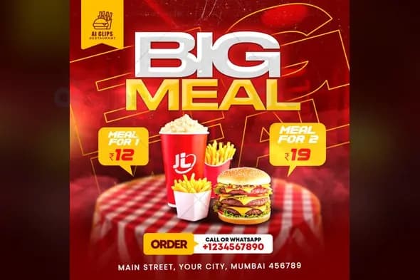 Big Meal Combo Offer Promotional PSD Template